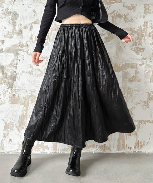 Crinkle Gloss Maxi Skirt